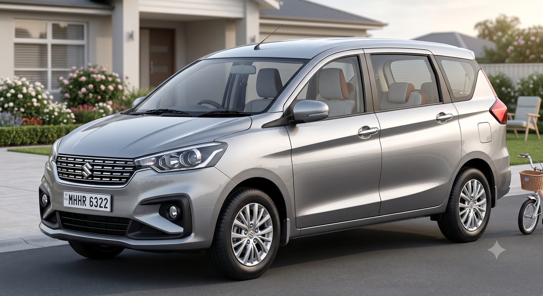 Silver Maruti Suzuki Ertiga 7-seater MUV