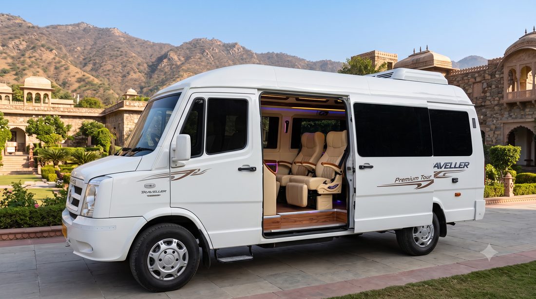 White luxury Force Traveller with recliner lounge seats